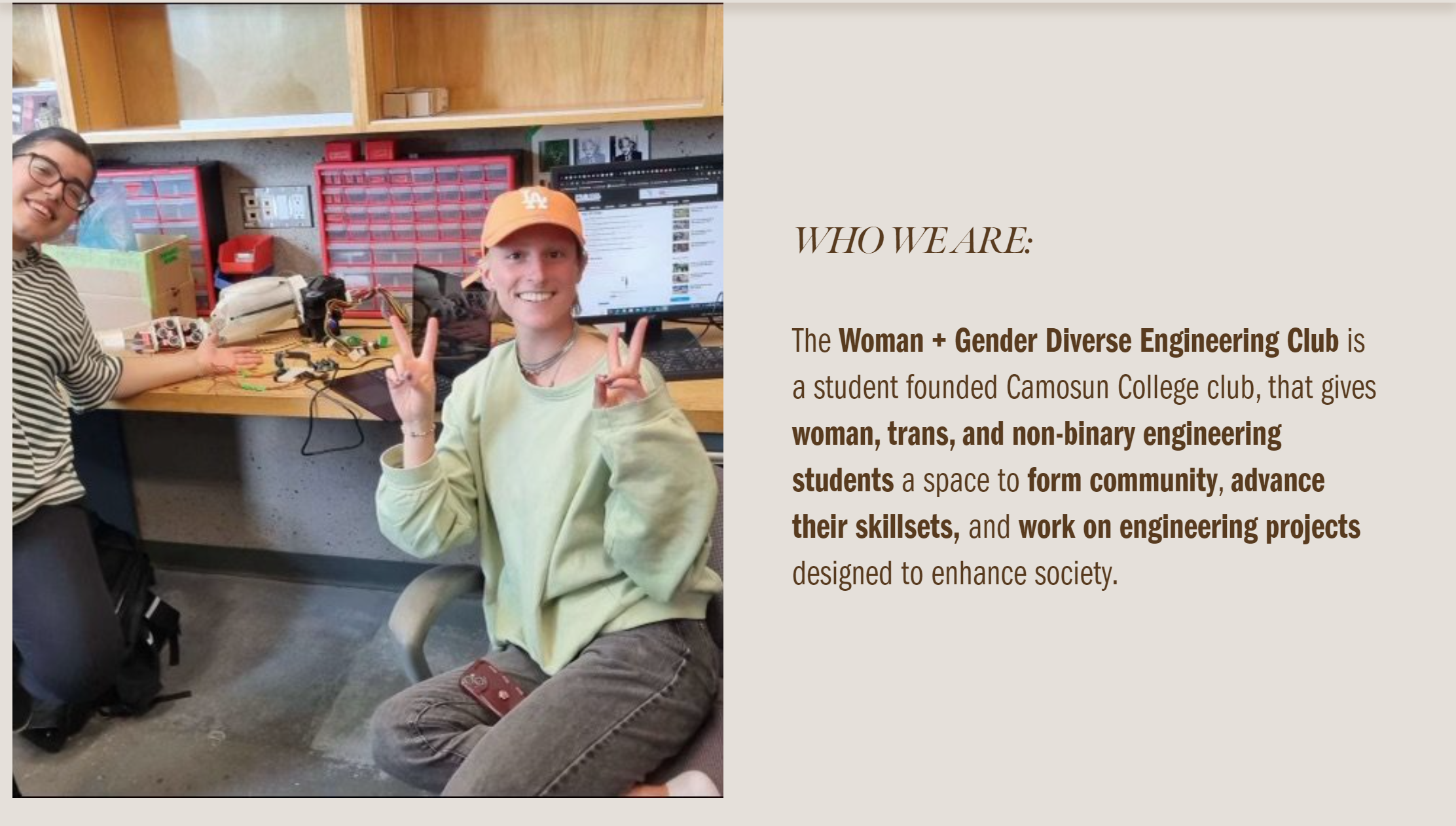 Club Member in Engineering Workspace